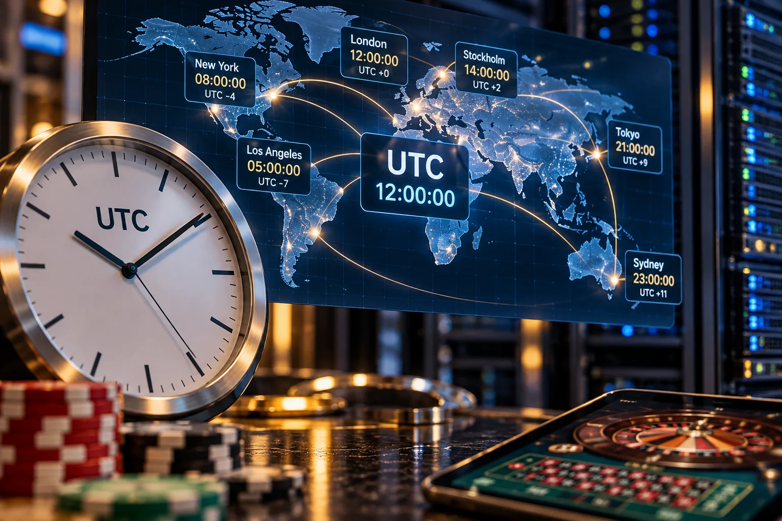 UTC: en global tidsstandard som låter casinon och servrar hålla samma tid